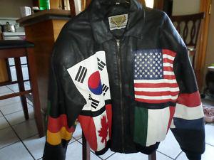 leather flag coat (unique)