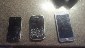 various phones and and ipod 4th gen 32gb