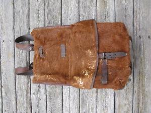 Antique s WWII Swiss Army Cow Hide Backpack w. Soldier