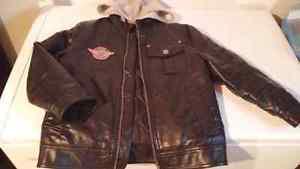 Boys London Fog leather like jacket Size 6