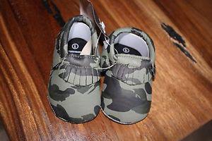 Camo baby moccasins- size1- 0-6mo