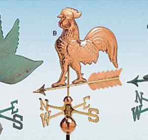 Copper weathervane for roof