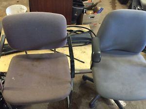 Numerous office chairs