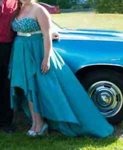 Size  Blue Open Front Prom Dress