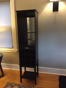 Wine Hutch with Mirrored Display and drawer