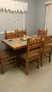 Wood Table with 6 Chairs $375