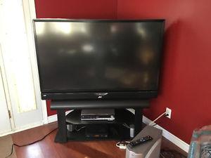 56" HD projection tv with surround sound and stand