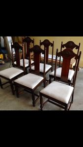 Antique buffet, dining table and 6 chairs