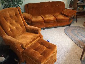 Antique couch, chair and ottoman - great condition