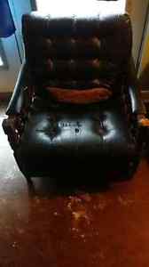 Antiques black leather chair