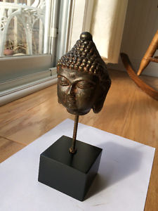 Bronze Buddha Head (9 inches tall) - like new - only $8