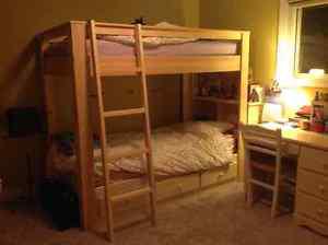 Complete kids bunk bed bedroom 6 piece set