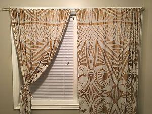 Curtains - metallic gold and cream