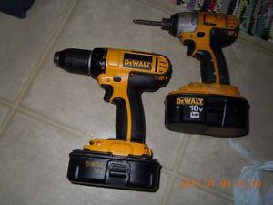 Dewalt drill and Impact driver with battry