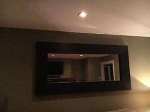 Extra large solid expresso wood frame mirror