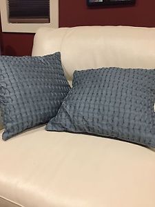 Light blue throw pillows