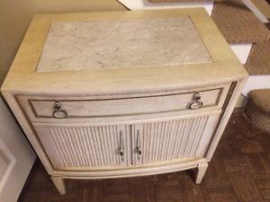 Marble Inset solid wood side table