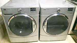 Maytag  series washer and dryer set in SILVER $950 takes