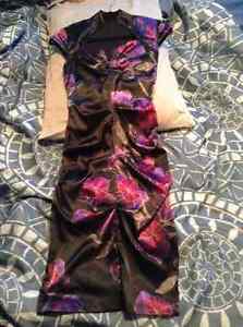 Oriental Style Black and Purple Dress