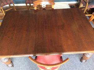 Ornate Antique Dining Table and Chairs