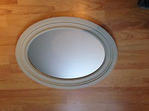 Painted oval mirror