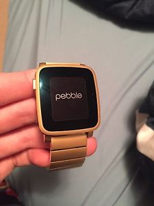 Pebble time steel smart watch (gold)