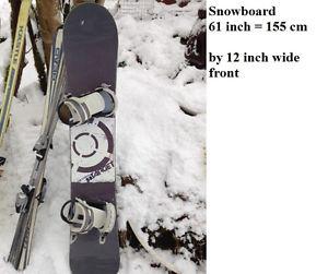 Snowboard 61 inch- 155 cm by 12 inch wide front