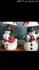 Snowman lamps
