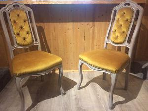 Solid wood chic antique chairs