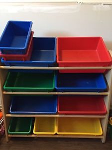 Toy rack and bins