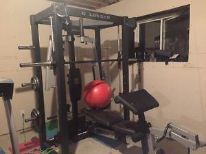 Weight set with squat deck