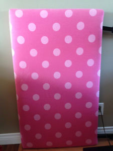 Twin Pink Poka Dot Headboard for sale $75 or best offer