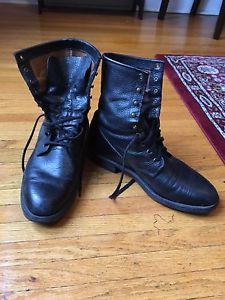 Black leather boots men's size 9