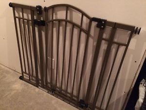 Brown tall metal baby gate,& safety first baby gate