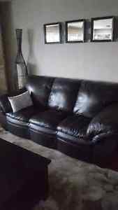 Comfy leather couch set