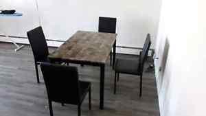 Dining table and chairs