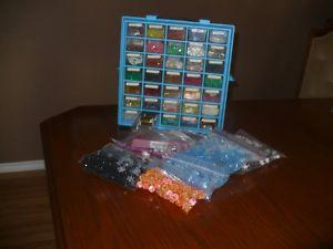 Huge selection of beads and case with 35 drawers