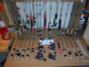 ICE FISHING RODS - REELS - COMBOS AND TIP-UPS = NEW