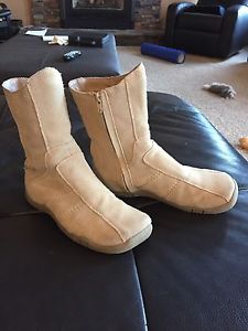 Tan leather boots