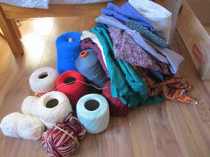 Various yarns (mostly cotton) and fabric
