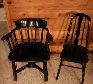black wooden chair duo