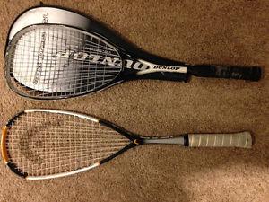 2 Squash Racquets- One Head and One Dunlop