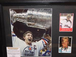 8 x 10 Gretzky with two cards (one signed) with COA