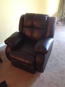 Black leather recliner chair