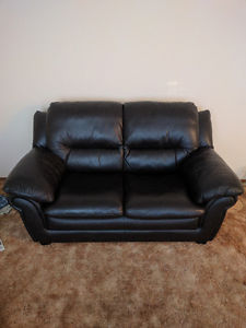 Brown Leather Love Seat
