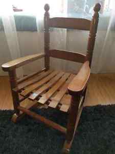 Childs wooden rocking chair