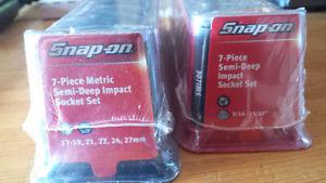 Dual Set SNAP-ON semi-deep Impact sockets New In pack