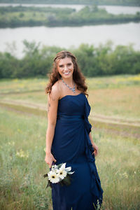 Grad, Bridesmaid or Evening Dress (Navy Blue)