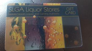Sask liquor and gaming $20 gift card