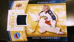Sergei Bobrovsky HHOP card with game used piece of jersey